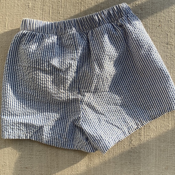 THE BAILEY BOYS Seersucker Infant Boy Swim Trunks with Embroidered Sailboats - Picture 3 of 6